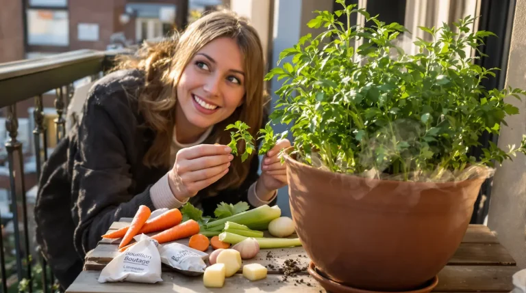 J’ai remplacé les cubes de bouillon par cette plante en pot, à semer à cette période précise