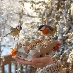 Ne jetez plus vos vieilles boîtes d’œufs : elles attirent les oiseaux au jardin tout l’hiver