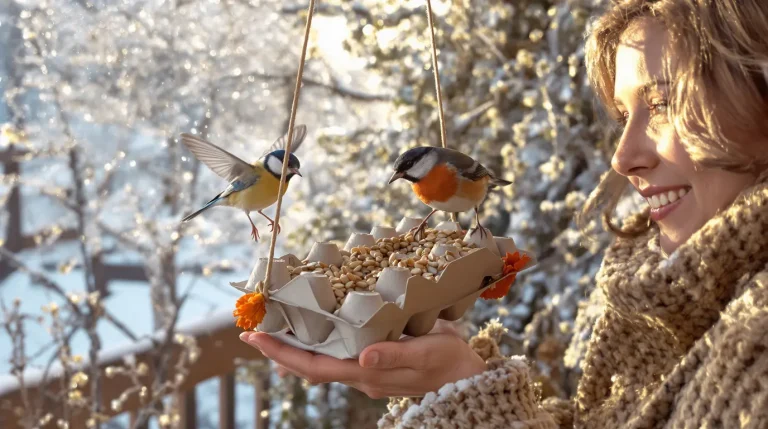 Ne jetez plus vos vieilles boîtes d’œufs : elles attirent les oiseaux au jardin tout l’hiver