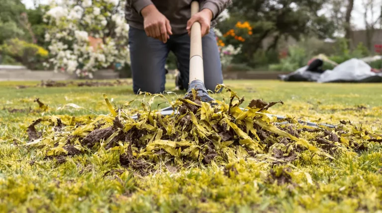 Pelouse jaunie et pleine de mousse : le geste de printemps à faire maintenant pour la sauver sans l’abîmer